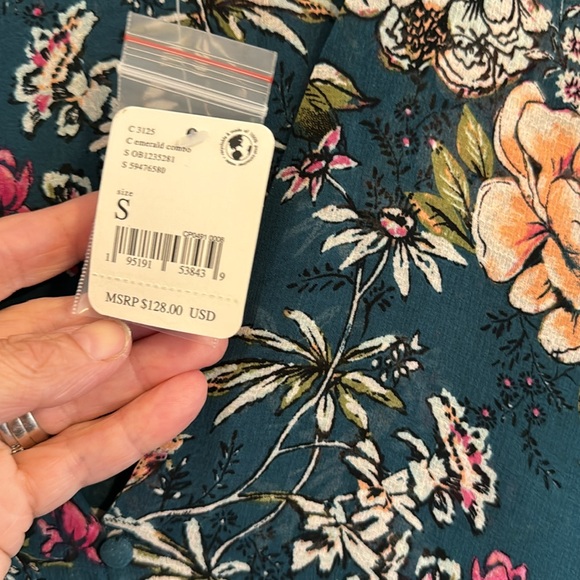 Free People Emerald Combo Floral Dress- NWT - Picture 2 of 3